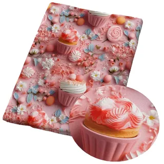 TMTGTS Polyester Baumwolle Stoff 100 * 145cm Canvas Stoff Meterware Bedruckter Stoff Patchwork Stoffe Oxford Stoff zum Nähen Kinder 3D Bunter Blumen Stoff für DIY Handwerk Herstellung Zubehör (10#)