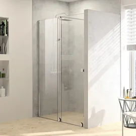 Hüppe Xtensa Pure Walk-In Duschtür links 120 x verschiedene Größen silber teilmattiert XT0103069301881