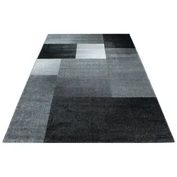 Stilvoller Designer-Kurzflorteppich mit kariertem Design – Rechteckiger Teppich