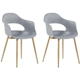 Beliani Esszimmerstuhl, Grau, Metall, 1-Sitzer, 54x81x47 cm, Esszimmer, Stühle, Esszimmerstühle, Armlehnenstühle