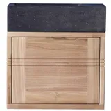 Tikamoon Badunterschrank aus Teak und Waschbecken aus schwarzem Marmor black