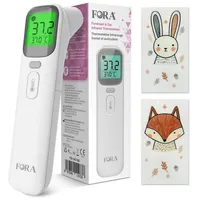 ForA Infrarot-Fieberthermometer, für Ohr und Stirn mit Farbcode-Fieberanzeige, Lautlosmodus,