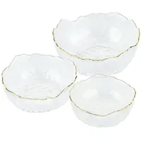 Navaris Glasschüssel Set mit goldenem Rand - 3 Größen