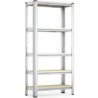 Wiltec Schwerlastregal 75x30x154cm, Gesamtlast 875kg, Steckregal verzinkt aus Stahl, Lastenregal mit 5 Ablagen, Werkstattregal