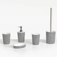 Beliani Badaccessoires Set 5-teilig Schwarz | Weiß
