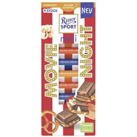 schokolade-tafel Ritter Sport Mini Movie Night 9er beliebte Karamell-Varianten 150g