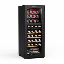 Klarstein Bovella 36 Duo+ Weinkühlschrank – 36 Flaschen, 2 Zonen 5–18°c, Touch-bedienung, Led-beleuchtung, Uv-schutz, freistehend, Weinklimaschrank