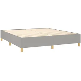 vidaXL Boxspringbett mit Matratze Hellgrau 160x200 cm Stoff