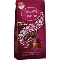 Lindt Schokolade LINDOR Kugeln Double Chocolate, Promotion | 137 g Beutel | circa 10 Kugeln Vollmilchschokolade mit zartschmelzender Füllung | Pralinen-Geschenk | Schokoladen-Geschenk