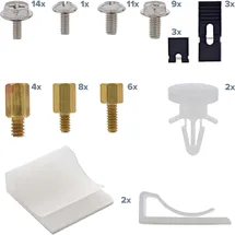 InLine Schraubenset, mit Jumper, Klebeklipp etc.