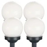 Expo Börse Solarleuchte Kugel Garten Kugelleuchte Solar 10 cm LED Gartendeko Solarkugel für Außen klein, Leuchtdauer ca. 6-8 Stunden, H 38 cm, 4er Set