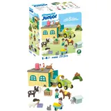 Playmobil JUNIOR Bauernhof-Abenteuer mit Traktor, Anhänger und tierischen Freunden