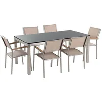 Beliani Grosseto Set 6-tlg. Schwarz/Beige/Silber