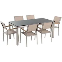 Beliani Grosseto Set 6-tlg. Schwarz/Beige/Silber