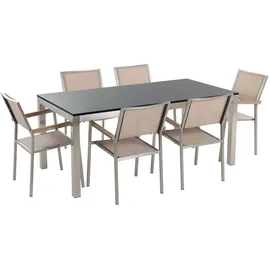 Beliani Grosseto Set 6-tlg. Schwarz/Beige/Silber