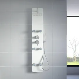 Home Deluxe Duschpaneel Weiß Metall, 25x150x9 cm, Badezimmer, Baden - Duschen, Duscharmaturen