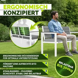 tillvex Gartenbank 2-3 Sitzer 300 x 0 x 0 cm Grau