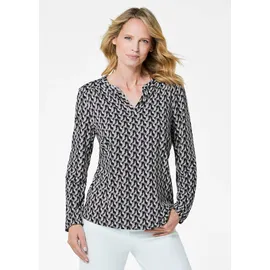 GOLDNER Elegantes Blusenshirt mit V-Ausschnitt grau 46