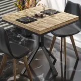 GGM Möbel ME Bistro Tisch | 70x70xH72cm | Eiche/ Schwarz