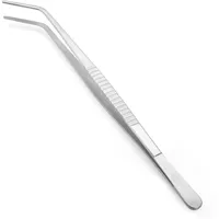 De Buyer Angewinkelte Spitzzange Edelstahl 30 cm Grau