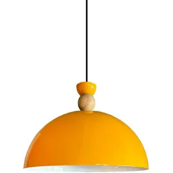Bamyum Industriell Vintage Holz Gelb Hängeleuchte