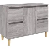 vidaXL Waschbeckenunterschrank Grau Sonoma 80x33x60 cm Holzwerkstoff