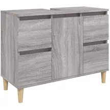 vidaXL Waschbeckenunterschrank Grau Sonoma 80x33x60 cm Holzwerkstoff