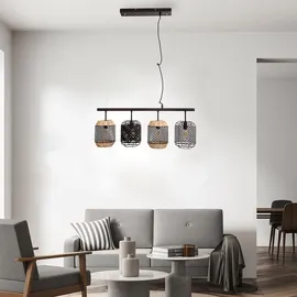 Nowa Rattan 4-flg. 74 cm schwarz Holzgeflecht