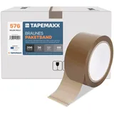 FYBR TAPEMAXX 576 Rollen Paketband Paketklebeband Klebeband Packband Braun Set Leicht Abrollend 48 mm x 66 m - Paket Päckchen Kiste Umzugskarton zukleben