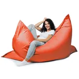 sunnypillow XL Sitzsack, Riesensitzsack Outdoor & Indoor 100 x 150 cm mit 140L Styropor Füllung Sessel für Kinder & Erwachsene Sitzkissen Sofa Beanbag viele Farben und Größen zur Auswahl Orange