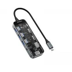Deltaco Transparent USB Dockingstation - 10 ports