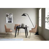 Polsterstuhl STRESSLESS "Laurel", braun (latte batick, chrom matt), B:58cm H:92cm T:59cm, Leder BATICK: BATICK ist ein leicht korrigiertes, durchgefärbtes und genarbtes Möbelleder, bei dem die meisten Unebenheiten und Spuren in der Regel entfernt wurden., Stühle, Polsterstuhl, Low Back mit Armlehne, Größe L, mit Beinen aus Stahl in Chrom matt