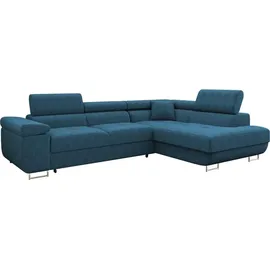 Mirjan24 Eckcouch Cord 2-Sitzer Blau