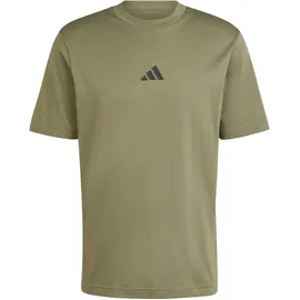 adidas Essentials Small Logo Single Jersey Tee, olive strata/black L