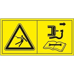 Aufkleber I Hinweisschild Elektrischer Schock, ISO 11684, Polyesterfolie, selbstklebend, 140x70mm
