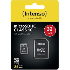 Intenso microSD Class 10 32 GB + microSD-Adapter