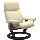 Stressless Relaxsessel STRESSLESS Consul Sessel Gr. Leder PALOMA, Classic Base Schwarz, PlusTMSystem-Gleitsystem-Rela x funktion-Drehfunktion-Kopfstützenverstellung-Rückteilverstellung, B/H/T: 85 cm x 100 cm x 77 cm, beige (vanilla paloma) Lesesessel und Relaxsessel