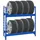 Proregal Reifenregal Metall 110x100x35 cm blau mit 2 Ebenen für 8 Reifen