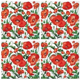 PAW Sp. z o.o. Papierserviette 20 Stück ca 33x33 cm - Mohnblumen, Blumen, Flanders Poppy, Mohnblumen, Blumen, Garten, Wiese, Natur, Tishdeko bunt