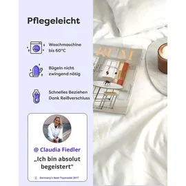 Wolkenfeld Bettwäsche 155x200 2teilig & Übergrößen I inkl. Kissenbezüge 80x80 I 2-farbig