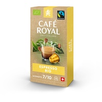 Café Royal Espresso Bio 100 Kapseln für Nespresso Kaffee Maschine - 7/10 Intensität - UTZ-zertifiziert Kaffeekapseln aus Aluminium