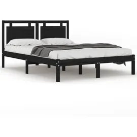 vidaXL Massivholzbett 200 x 200 cm Schwarz