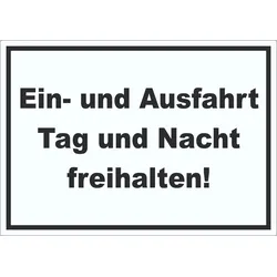 HB-Druck Ein- und Ausfahrt Tag und Nacht freihalten Aufkleber A7 (74x105mm)