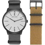 Pierre Cardin Herrenuhr PC-La Gloire Edelstahl Textilarmband Analog PC106991F15