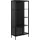 Actona Vitrine ACTONA GROUP "New York", schwarz, B:80cm H:180cm T:40cm, Metall, Schränke, Vitrine, schwarzes Metall, mit Glastüren und 4 Fächern, Höhe 180cm