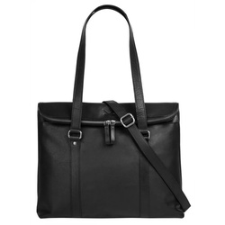 Sansibar Shopper, echt Leder schwarz