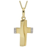 JuwelmaLux Kreuzanhänger JuwelmaLux Anhänger 333/000 (8 Karat) Gold Kreuz mit Zirkonia JL20-02- (1-tlg)