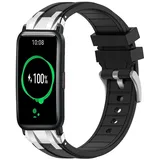 Wigento Disscool Silikon-Armband für Honor Watch ES, 20 mm breites Ersatzband für Honor Watch ES (schwarz)