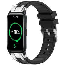 Wigento Disscool Silikon-Armband für Honor Watch ES, 20 mm breites Ersatzband für Honor Watch ES (schwarz)