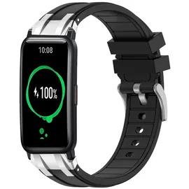 Wigento Disscool Silikon-Armband für Honor Watch ES, 20 mm breites Ersatzband für Honor Watch ES (schwarz)